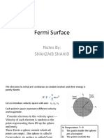Fermi Surface: Notes By: Shahzaib Shahid
