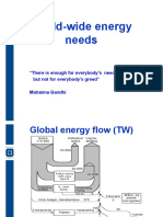 World-Wide Energy Needs: "There Is Enough For Everybody's Need - But Not For Everybody's Greed" Mahatma Gandhi