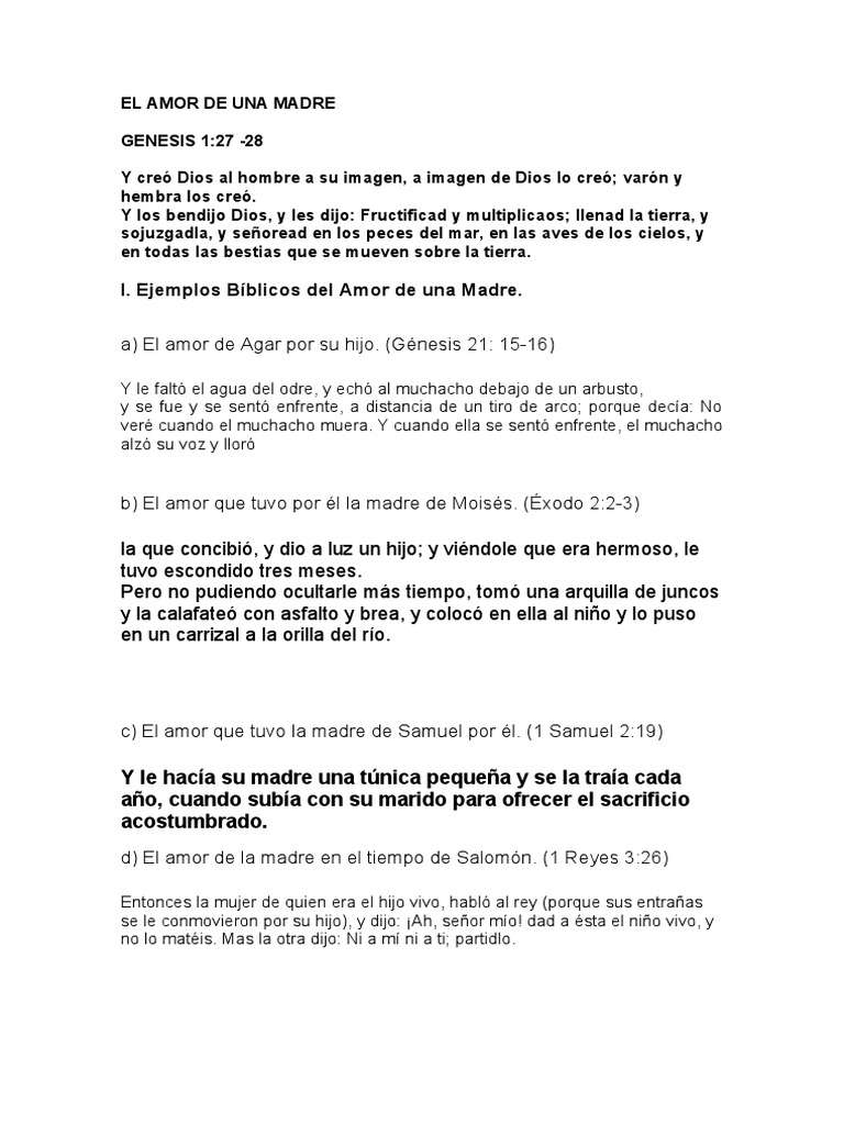 El Amor Maternal en la Biblia | PDF | Cristo (título) | María, madre de ...