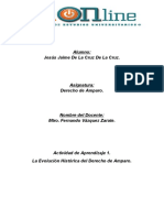 Actividad de Aprendizaje 1. La Evolución Histórica Del Derecho de Amparo en México