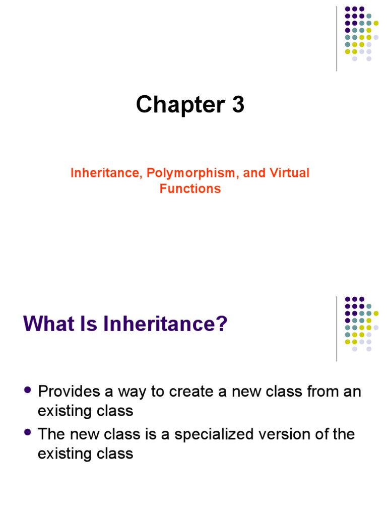 Chapter 3 - Inheritance, Polymorphism, Virtual Functions | PDF ...