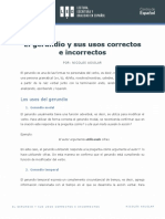 El Gerundio y Sus Usos Correctos e Incorrectos PDF