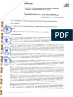 ORDENANZA QUE OFICIALIZA LOS PROTOCOLOS DE BIOSEGURIDAD N° 004-2020