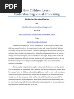 Download How Children Learn Understanding Visual Processing by The Psycho-Educational Teacher SN46799013 doc pdf
