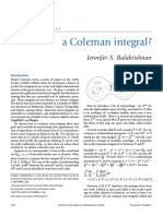 A Coleman Integral?: What Is. .