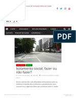 Isolamento social_ fazer ou não fazer - APSP - Associação Paulista de Saúde Púb