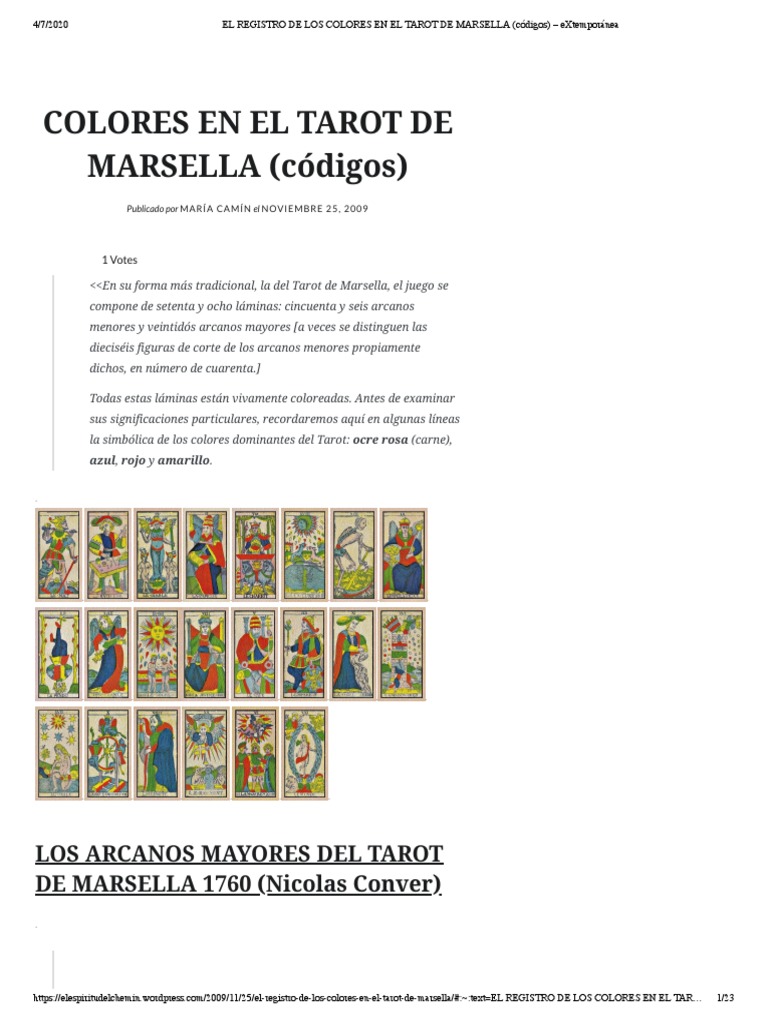 Colores en el Tarot de Marsella | PDF | Color
