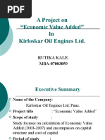 A Project On "Economic Value Added" in Kirloskar Oil Engines LTD