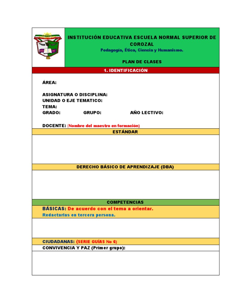 Plan de Clase: Formato en Blanco | PDF | Maestros | Epistemología