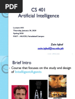 CS 401 Artificial Intelligence: Zain - Iqbal@nu - Edu.pk