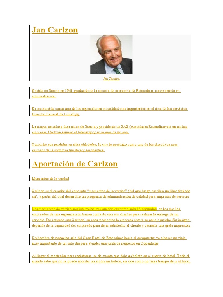 Jan Carlzon | PDF | Business