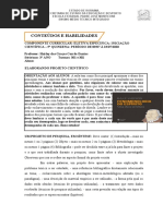 Aula de Eletiva Específica - Projeto de Pesquisa - 3° ANO Ensino Médio