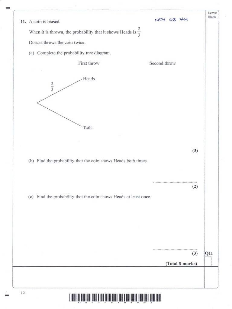 Tree Diagrams Practice Questions | PDF