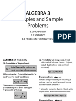 Algebra 3 Principles and Sample Problems: 3.1 Probability 3.2 Statistics 3.3 Problems For Solutions