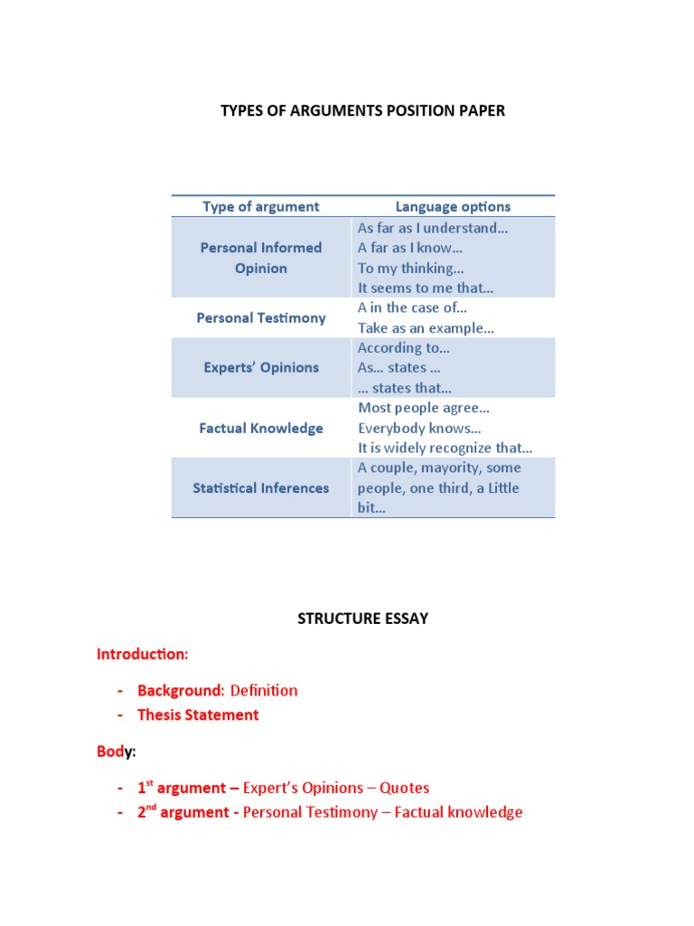 Type of Arguments and Structure | PDF | Philosophy | Foreign Language ...