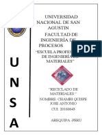 U N S A: Universidad Nacional de San Agustin Facultad de Ingeniería de Procesos