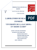 ESTUDIO CINETICO DE LA INVERSION DE LA SACAROSA - Informe 1 - 1 1