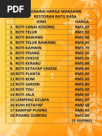 Senarai Harga Roti Canai Kuih Ratu Rasa Pdf