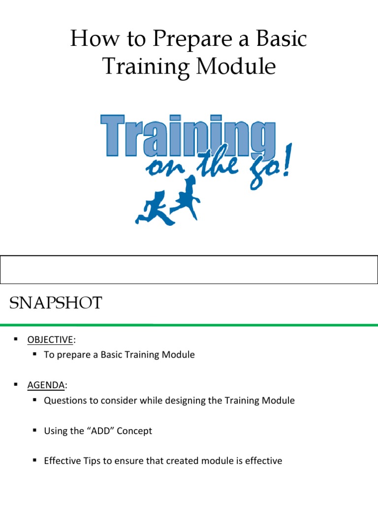 Preparing a Basic Training Module | PDF | Educational Assessment | Question