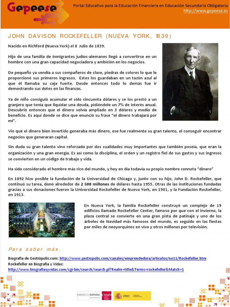 Biografía de John D. Rockefeller | PDF | Historia