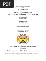 E-Learning Master of Computer Applications: Mini Project Report ON