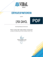 Lyka Gahol: Certificate of Participation