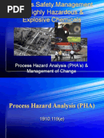 Process Hazard Analysis (PHA's) & Management of Change