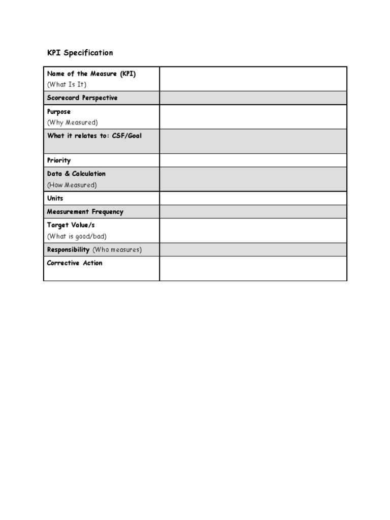 KPI Specification PDF