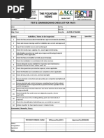 The Fountain Views: Test & Commissioning Check List For Fan'S