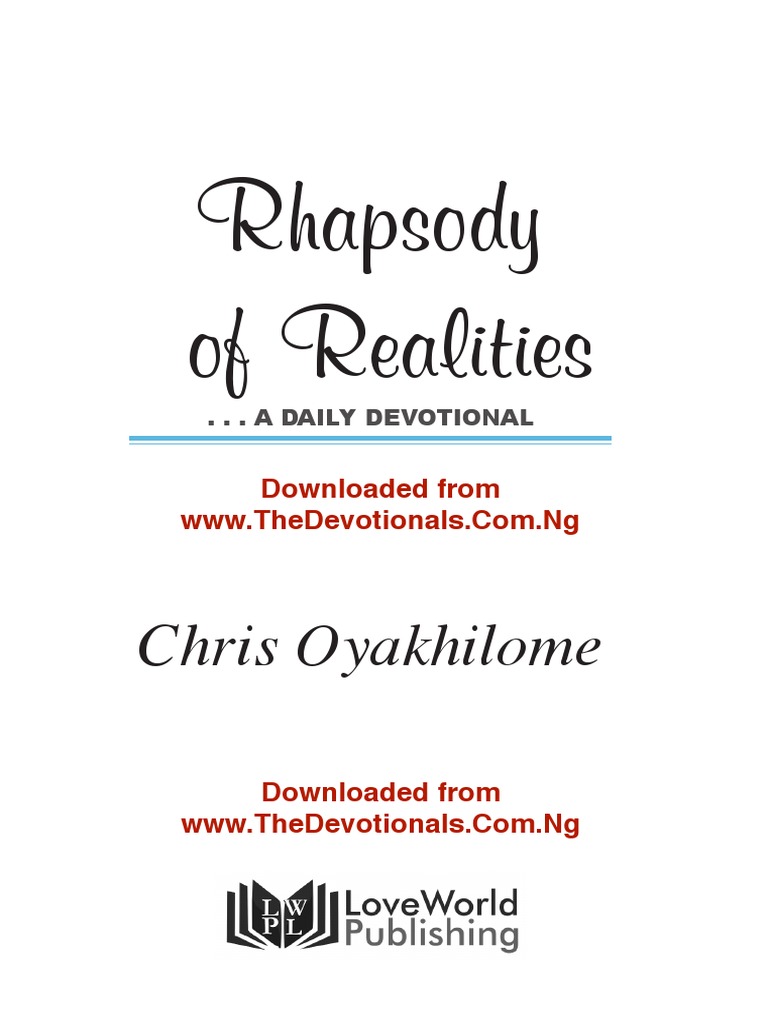 TheDevotionalsJuly 2020 Rhapsody of Realities PDF Baptism Epistle To The Romans
