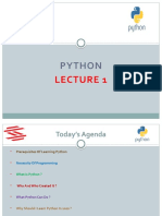 PYTHON LECTURE 1: PREREQUISITES, WHY LEARN, FEATURES