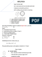 Splines: (A) Shaft (B) Hub D Major Diameter of Splines (MM) D Minor Diameter of Splines (MM) L Length of Hub (MM) N Number of Splines