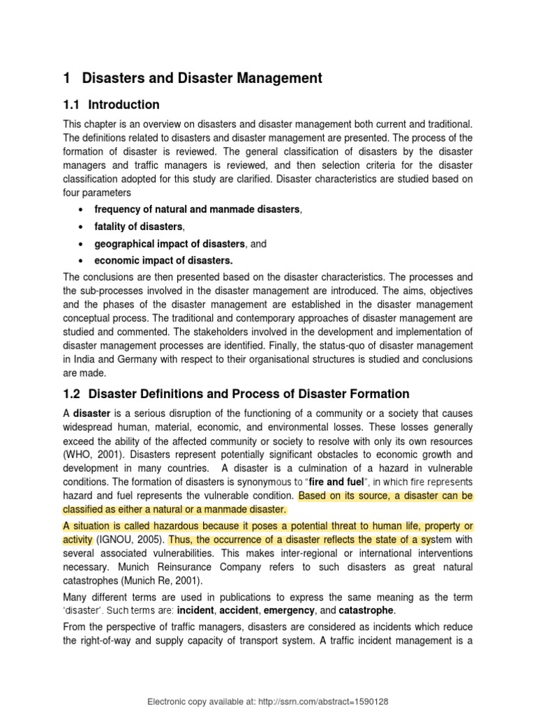 Overview of Disasters and Management | PDF | Emergency Management ...