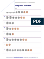 Counting Coins Worksheet: Write The Value of The Money in Dollars