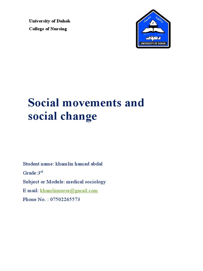 Social Movements and Change in Society | PDF | Social Movements ...