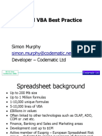 Excel VBA Best Practice: Simon Murphy Developer - Codematic LTD