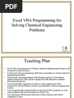 Excel VBA Programming For Solving Chemical Engineering Problems