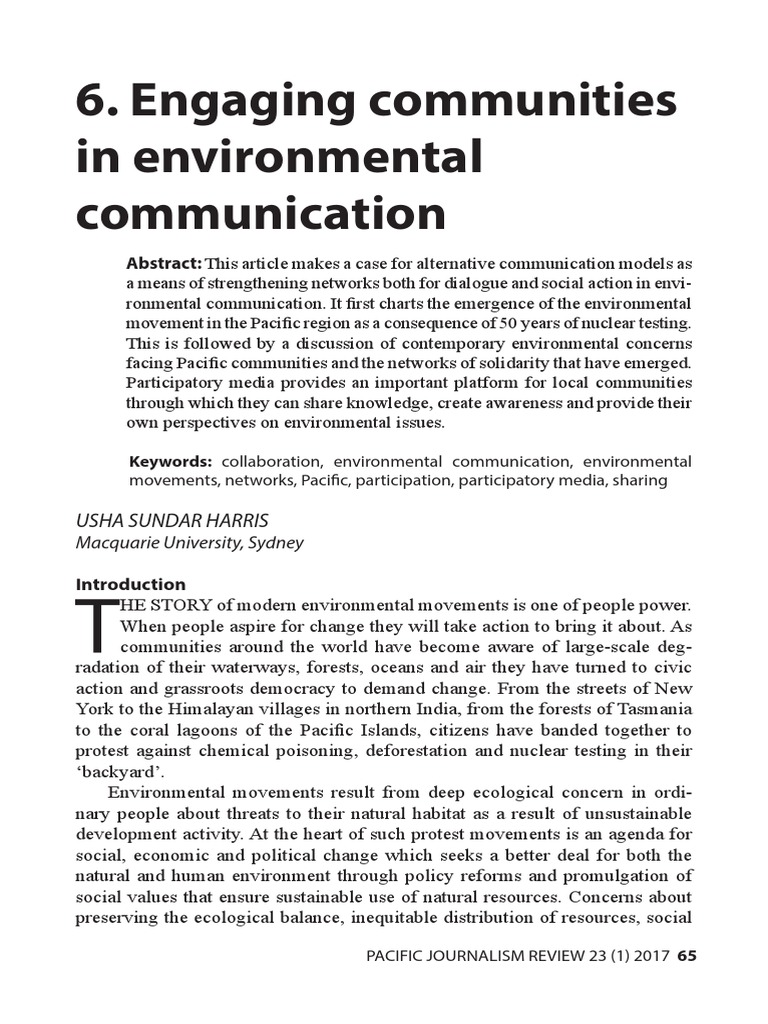 Community Engagement in Pacific Environmental Communication | PDF ...