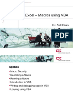 MS Excel - Macros Using VBA: By:-Amit Dhingra