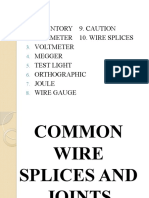 Inventory 9. Caution Ohmmeter 10. Wire Splices Voltmeter Megger Test Light Orthographic Joule Wire Gauge