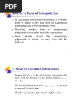 Newton's Form of Interpolation