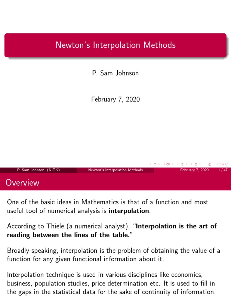 Math Enthusiasts: Newton's Interpolation | PDF | Interpolation | Polynomial