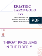 Geriatric Otolaryngolo GY: DR Surya Prakash D R Associate Professor of Ent Ramaiah Medical College