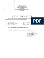Load Certification - COA 1stQ 2020