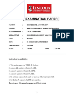 Examination Paper: Instruction To Candidates