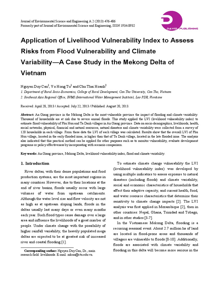 Flood Vulnerability in Mekong Delta | PDF | Mekong | Flood