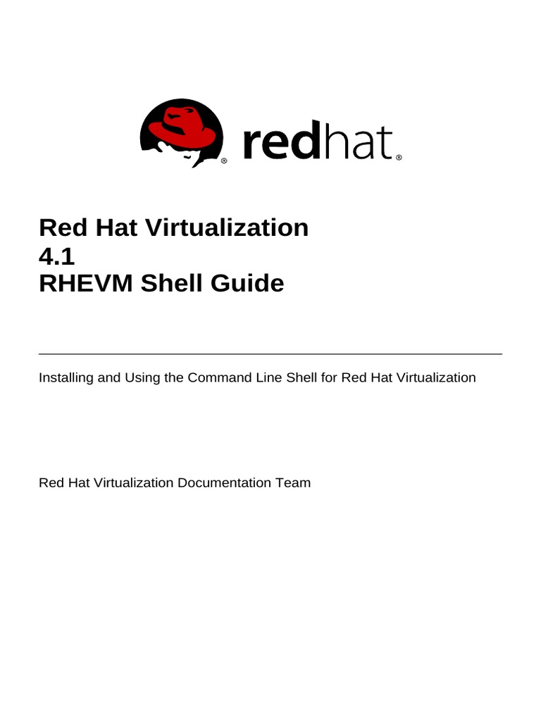 Red Hat Virtualization4.1RHEVM Shell GuideenUS PDF Command Line