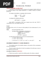 Solubility Product & PH