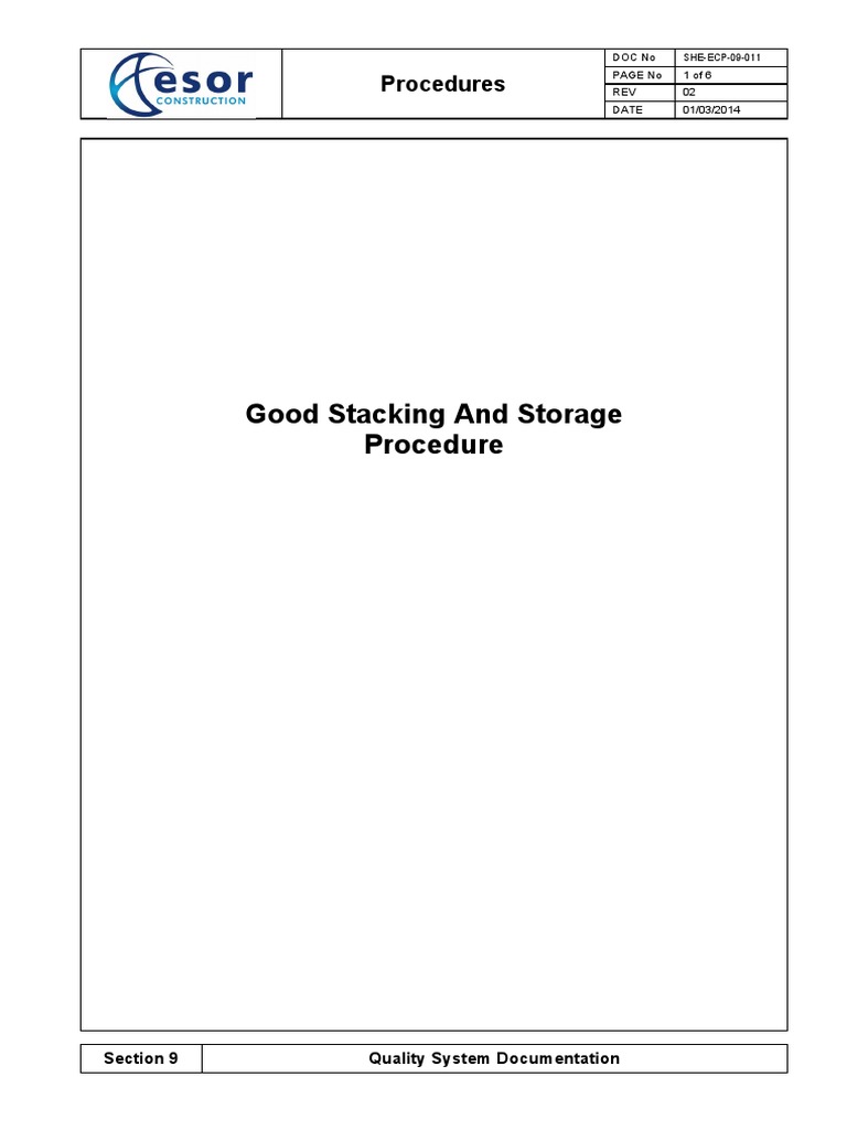 SHEECP09011 Good Stacking & Storage Procedure Rev02 PDF