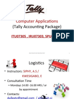 Computer Applications: (Tally Accounting Package)